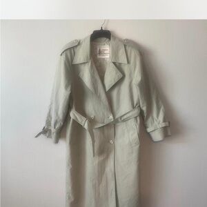 London Fog Trench Coat with Notched Lapels and Belt